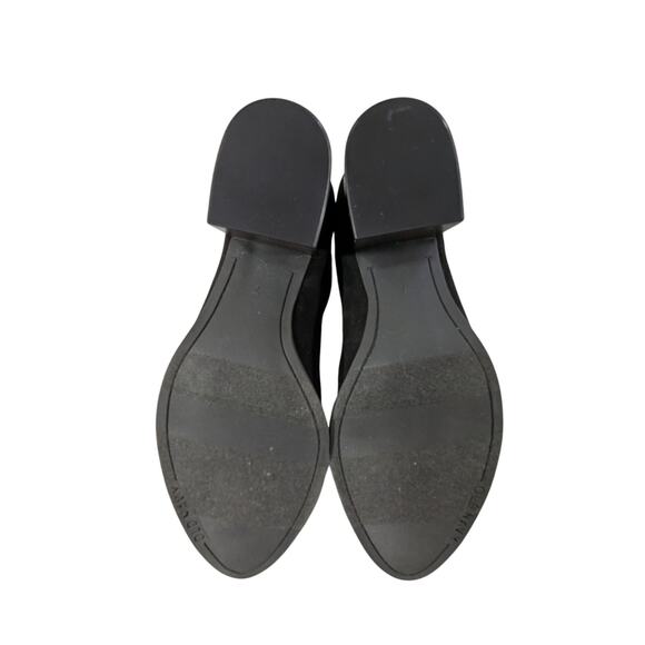 NWT! OLD NAVY! BLACK VEGAN SUEDE MICROFIBER CHUNKY HEEL ANKLE BOOTS! SZ 7M - Picture 11 of 12